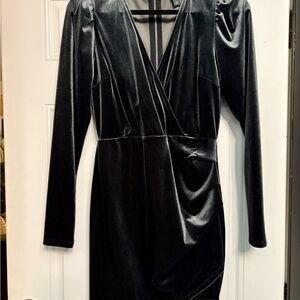 Wild Fable Grey Velvet Mini Wrap Dress Size XS